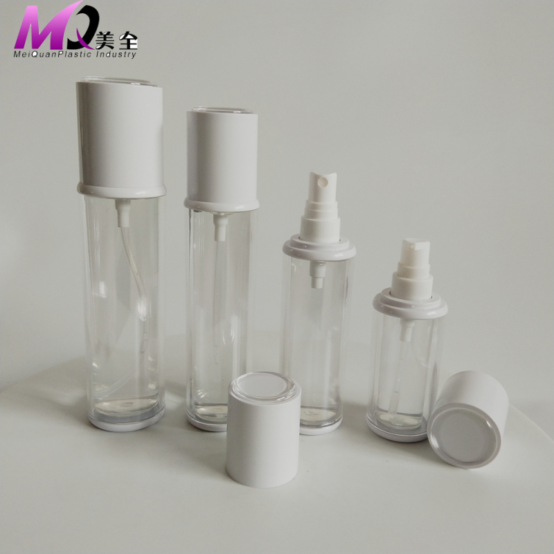 Round tranparent acrylic cosmetic  jar and bottles 