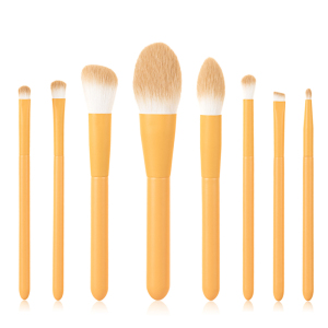 Professional Yellow Synthetic 8pcs Cosmetic makeup brush set