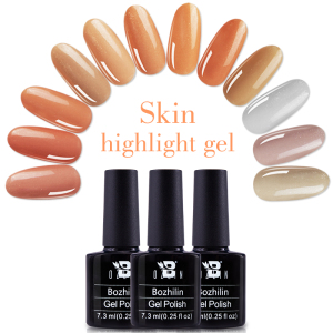 bozlin gel polish high quality soak off natural nude color skin highlight gel