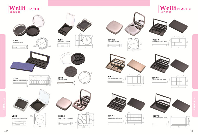 2020 new style custom Free Sample Y341-4 empty cosmetic packaging empty foundation makeup compact powder case private label 