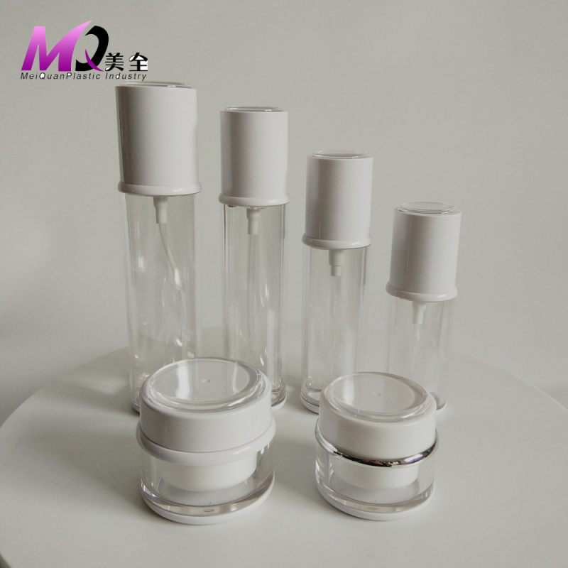 Round tranparent acrylic cosmetic  jar and bottles 
