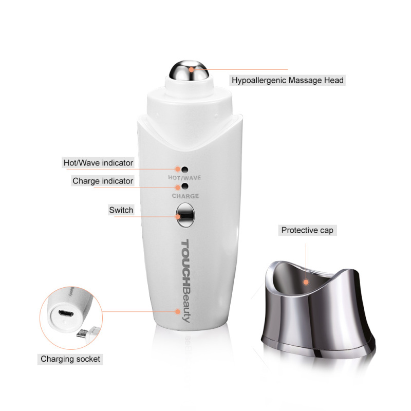 TOUCHBeauty Sonic Eye Massager with Heated & Sonic Vibration Massage for Eyes Dark Circles Puffiness