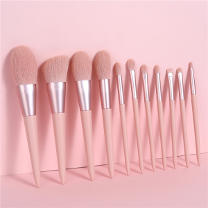 11pcs pink Synthetic high quality makeup brush set for women