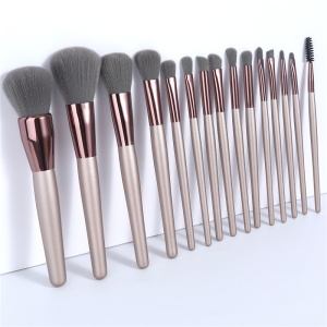 Private label 15pcs Champagne synthetic makeup brush set