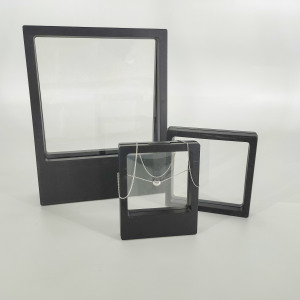 packaging box  PE acrylic membrane suspension box Jewelry Display Box  suspension hanging membrane box