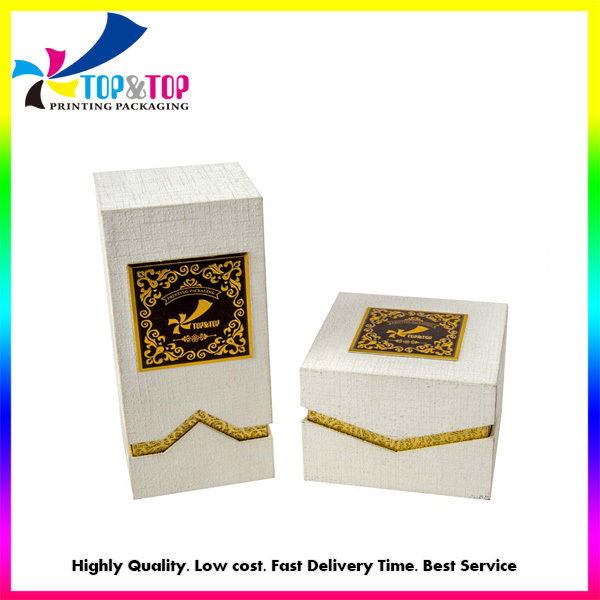 Custom White Rigid  Square Shoulder Neck Perfume Box