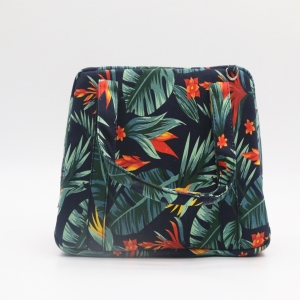 recycle cotton eco-friendly print cosmetic makeup tote bag with zipper