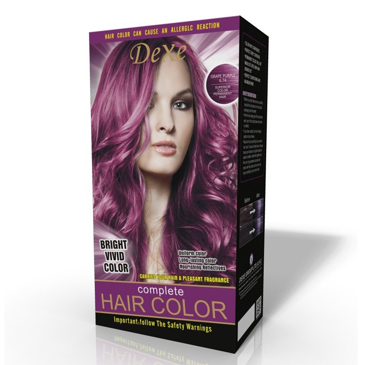 Dexe purple permanent hair color dye 