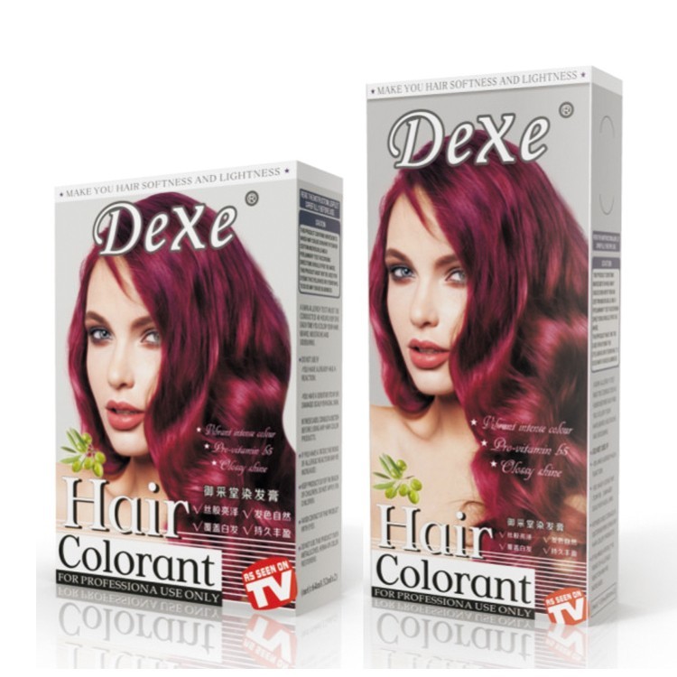 Dexe purple permanent hair color dye 