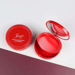 jinze embossed pattern makeup pressed compact powder case packaging two kinds of the lid 