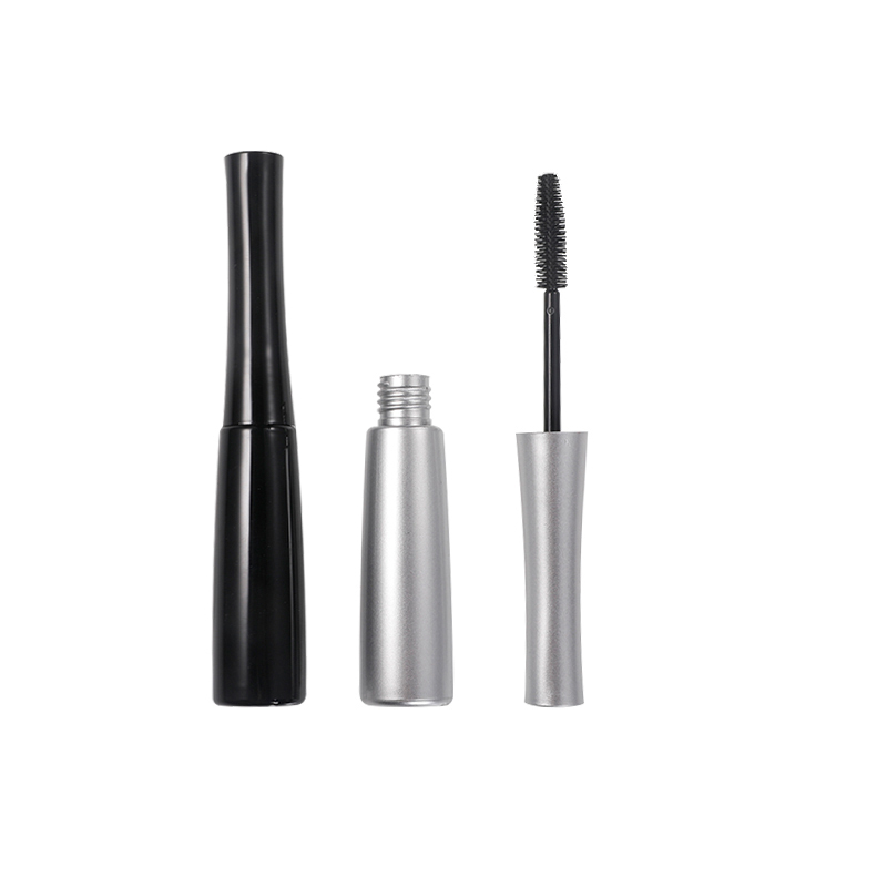 jinze round shanpe shiny silver and black mascara tube eyebrow cream packaging eyeliner container set 8ml/15ml 