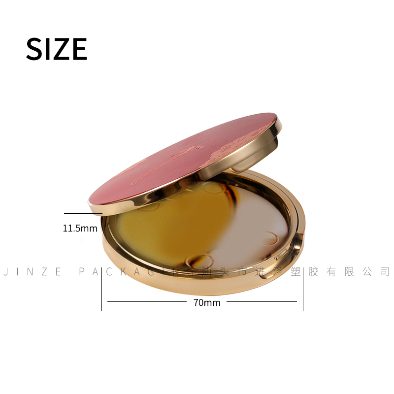 jinze plastic 3d printing round flat big empty makeup compact powder case 
