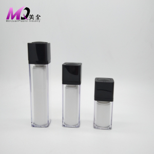 Square Rotate cosmetic airless bottle double wall serum bottle 