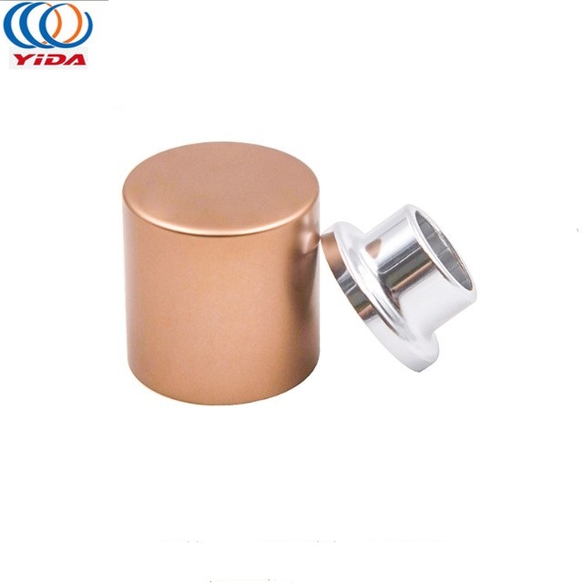 High quality glass container with lid alloy cap manufacture mbossed aluminum lid 