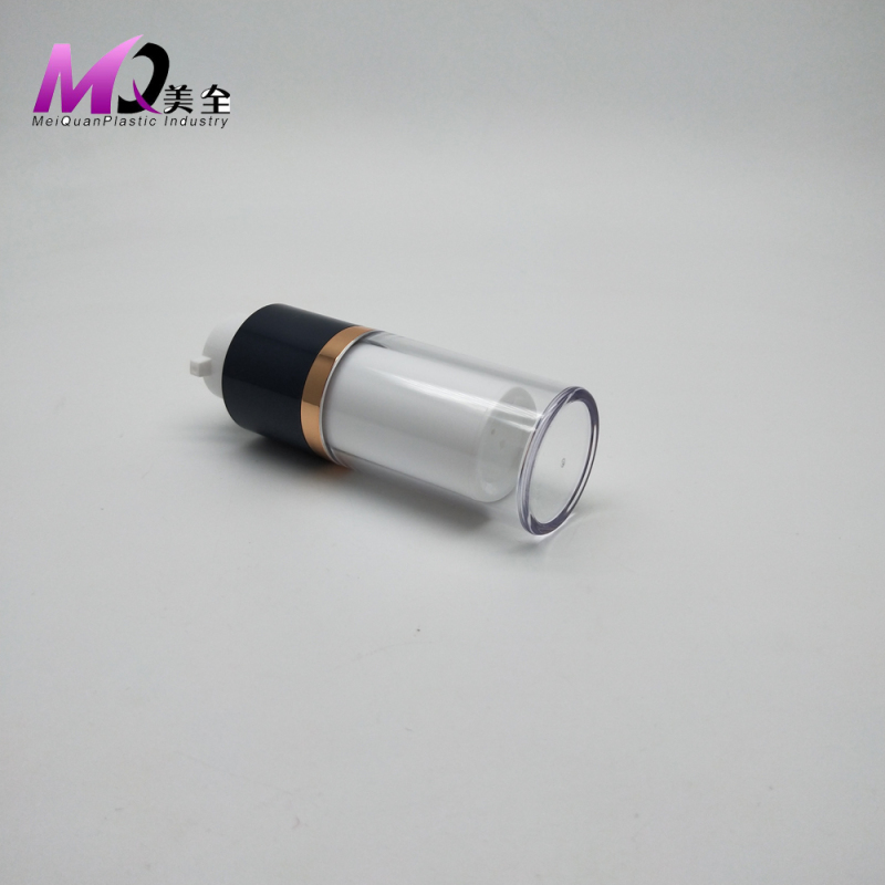 Rotate cosmetic airless bottle double wall plastic bottle 