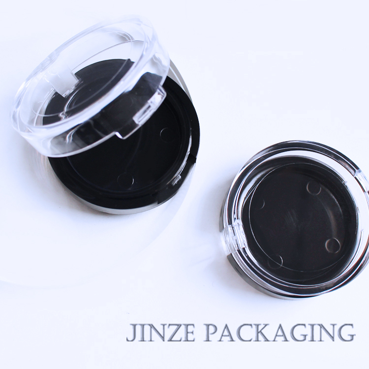 makeup round clear window pressed loose powder container case 
