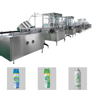 Automatic Aerosol 75% Alcohol Disinfectant Spray Filling Machine Line