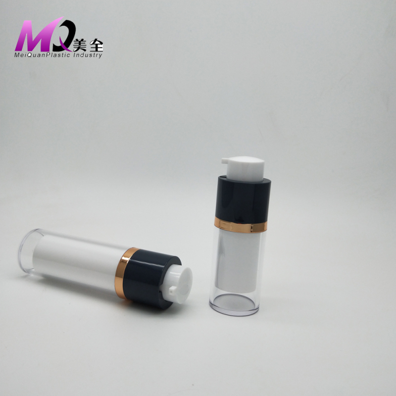 Rotate cosmetic airless bottle double wall plastic bottle 