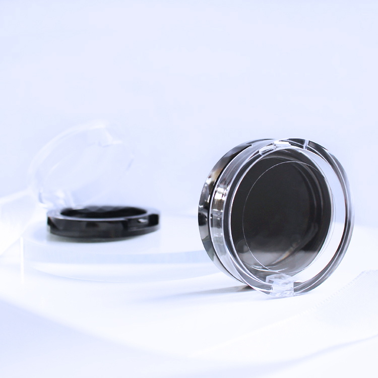 makeup round clear window pressed loose powder container case 