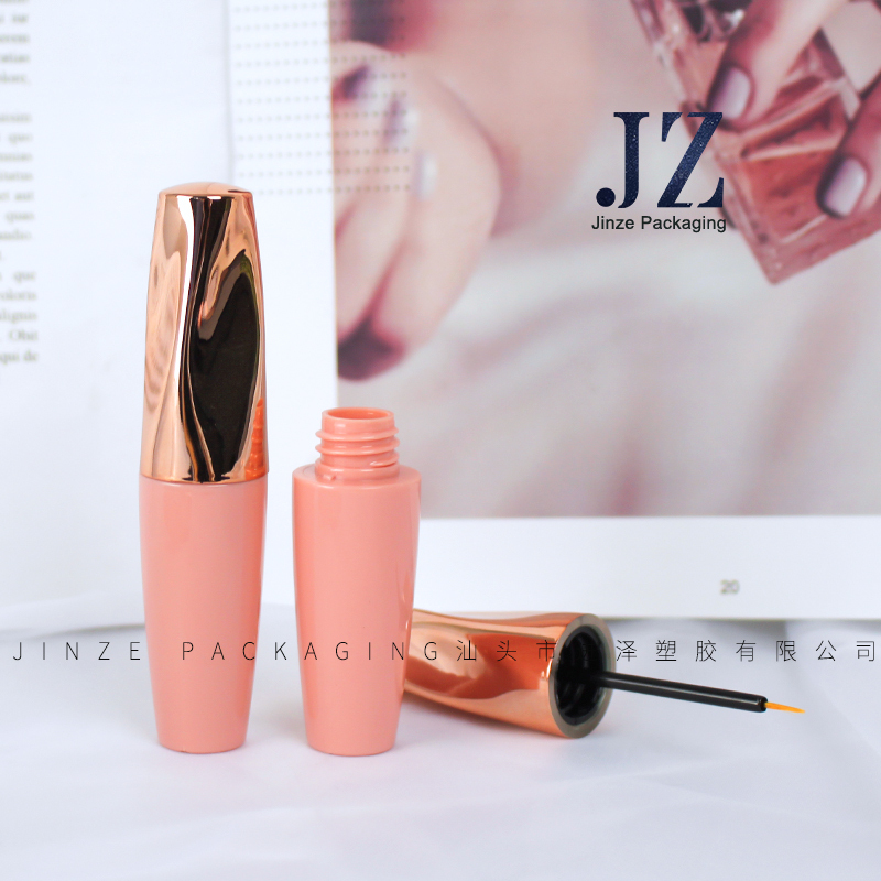 jinze round shape special lid eyeliner container mascara tube with wand and brush 10ml/18ml 