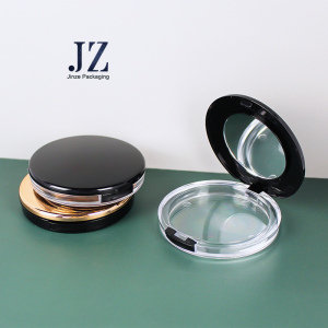 jinze round shape custom color transparent compact powder case highlight packaging