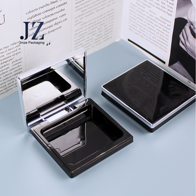 jinze square magnetic type compact powder case empty highlighter palette 