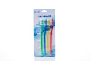 Toothbrush pack for adult, with caps