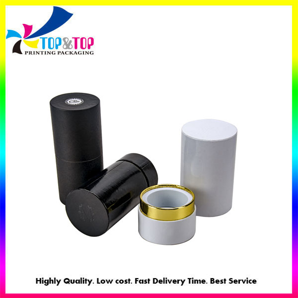 Black White Paper Round Packaging Box for Perfume