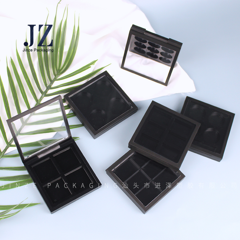magnet custom empty square 4 6 9colors square or round inner eyeshadow case packaging container 