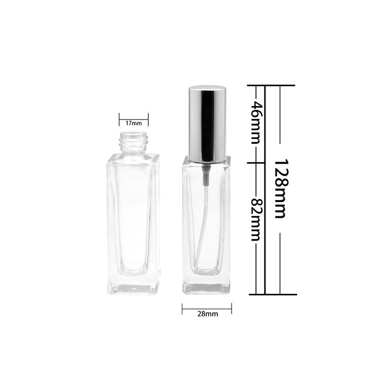 perfume packaging 30ml 1oz glass rectangular long square spray bottle for perfume