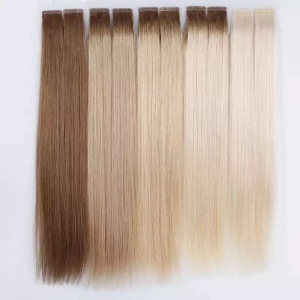Double drawn full end cuticle aligned tape in human hair extension 