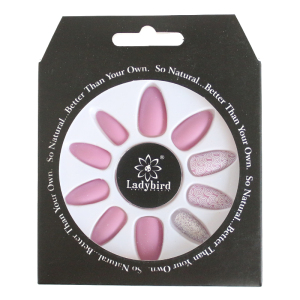 Ladybird acrylic nails 24pcs/box almond print matte false nails