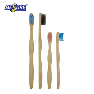 Curved handle bamboo toothbrush