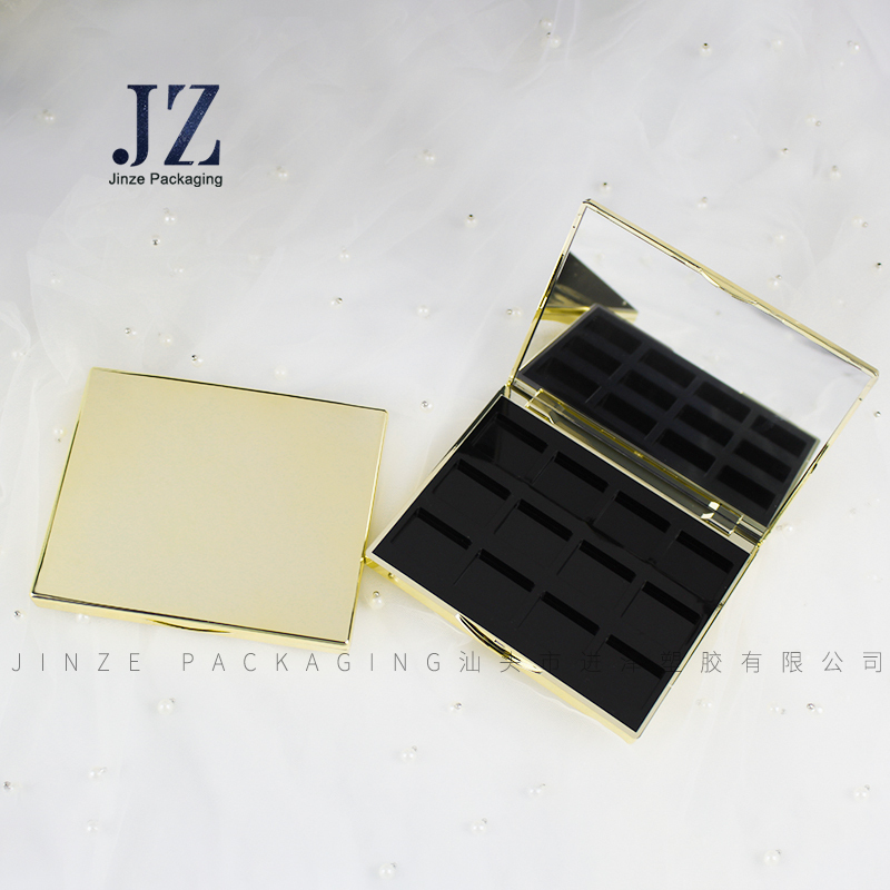 jinze 12 colors eyeshadow palette custom color packaging case with mirror