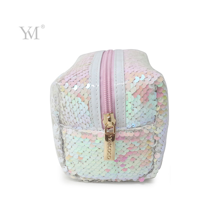New Arrival Lady Factory Made Quality Sequin Makeup Bag With Logo Hot Sale Cosmetic Clutch Pouch 