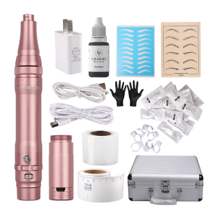 Charme Princesse Permanent Makeup Wireless Tattoo Machine Kit With 15pcs Needles Microblading Supply for Eyebrow Lip Eyeliner