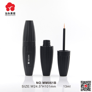 China Supplier Elegant Black Olive Shape Plastic Eyeliner Liquid Tube Packaging with Brush