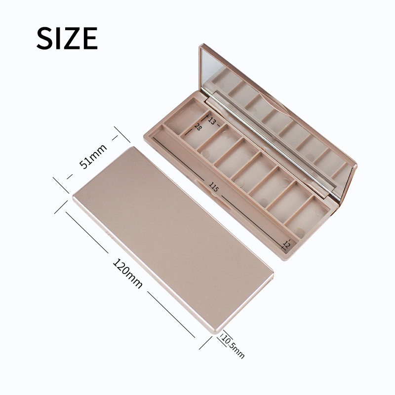 jinze square 8 color eyeshadow palette packaging case with mirror 
