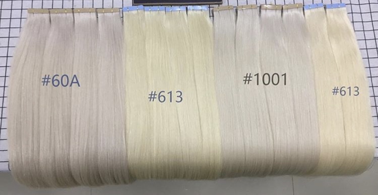 20 inches blond color tape human hair extensions in stock 