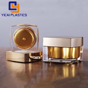 Luxury empty containers packaging clear acrylic cosmetic jars  8 oz / 250ml PET plastic cosmetic jars 