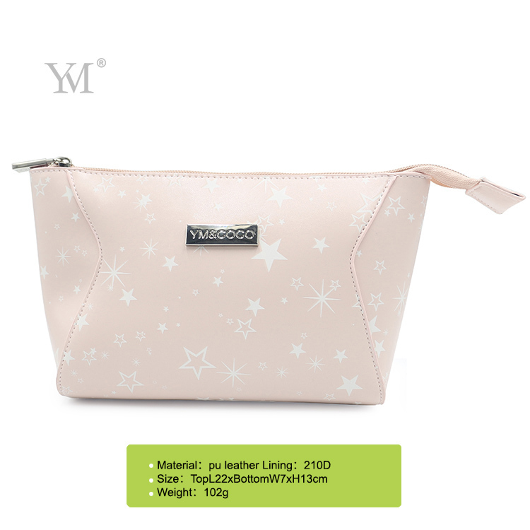High quality personalized pu leather cosmetic bag convenience usage travel make up bag good quality pouch bag 