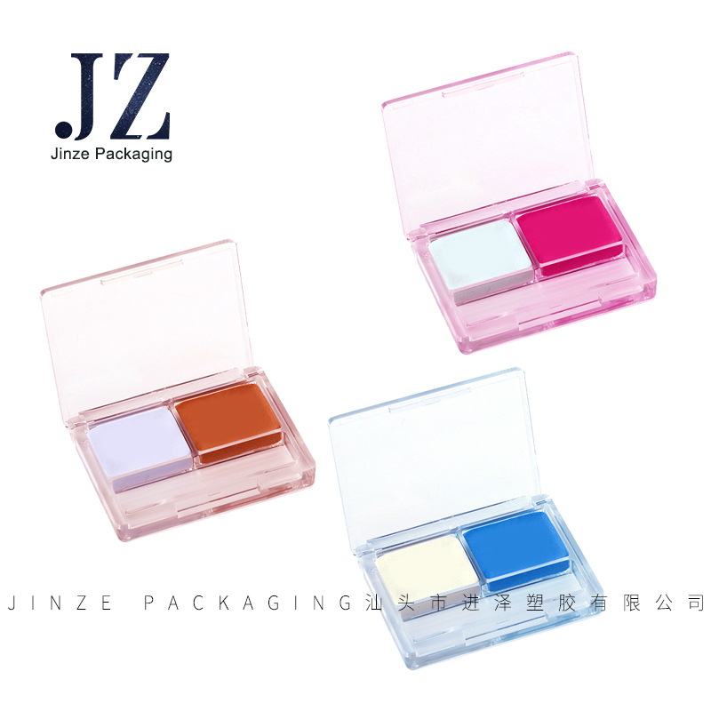 jinze transparent eyeshadow palette packaging blusher case eyebrow powder container 