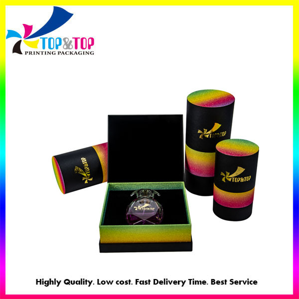Custom Design Rainbow Rigid Round Box Square Box for Cosmetic Set