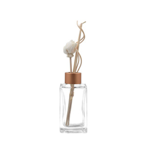 Square Shape Reed Diffuser With Screw Cap Glass Bottle For Air Freshener 