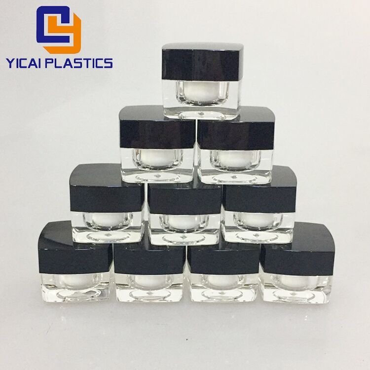Luxury empty containers packaging clear acrylic cosmetic jars  8 oz / 250ml PET plastic cosmetic jars 