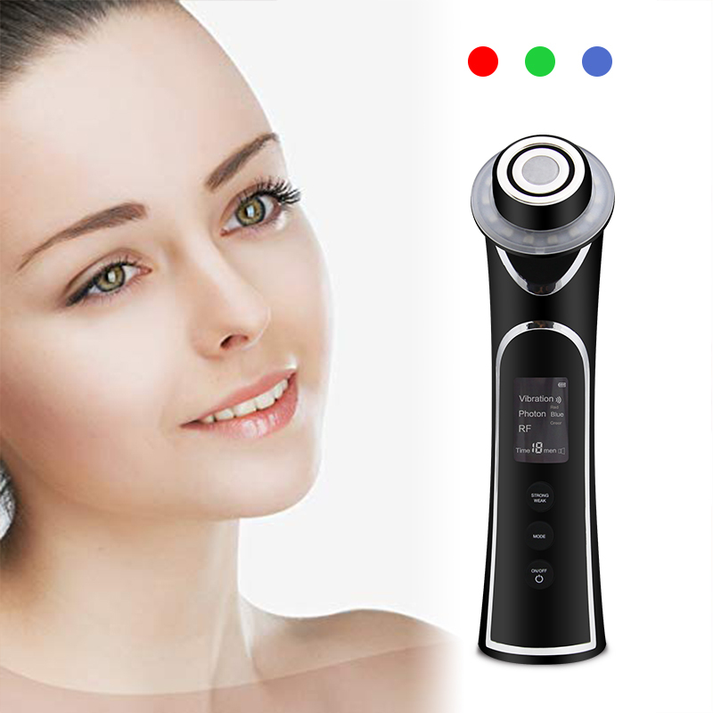 Multifunction Beauty Device Face Anti Wrinkle Led Photon Therapy Microcurrent Rf Radio Frequency Face Lift Massage