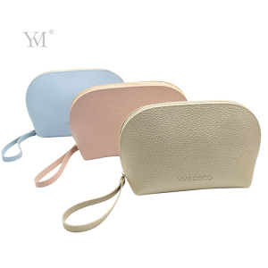 Wholesale fashion small new modern makeup bag customized cosmetic bag with wrist 