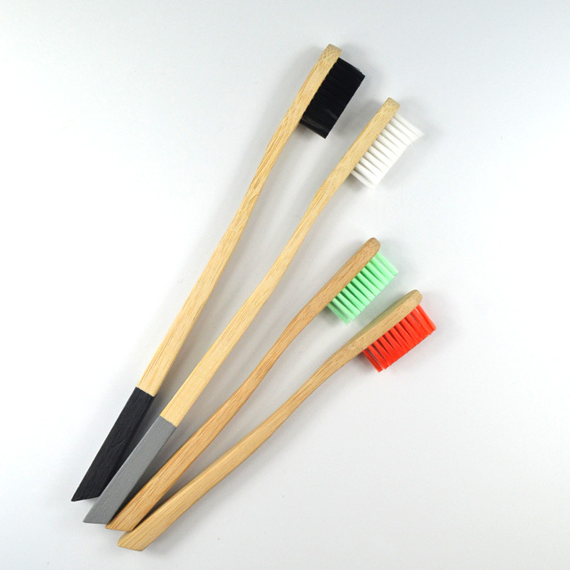 100% natural bamboo charcoal toothbrush with logo engraved print