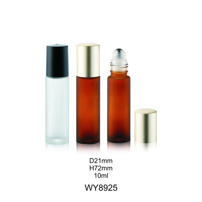 10ml amber essential oil roll on glass bottle holder for perfume 