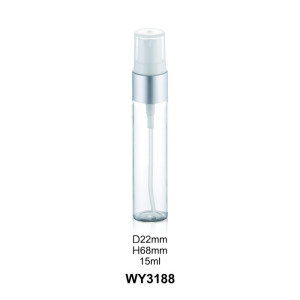 clear empty pretty cylinder cosmetic glass bottle with pump packaging for skincare 5ml 8ml 10ml 12ml 15ml